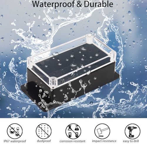 Junction Box IP65 Waterproof ABS Plastic Electrical Project Case Power Junction Boxes, Clear Cover Project Box with Fixed Ear 10.35x7.17x3.74 inch (263 x 182 x95 mm) - color: Clear, size: 10.35“x7.17”x3.74“