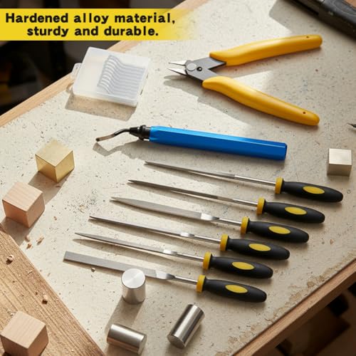 3D Print Deburring Tool Set with 10pc Multipurpose Blades Removing Burr 6Pcs Needle File 1pc Micro Wire Cutter Pliers for 3D Printed Edges, for Finishing, Deburring, Cleaning