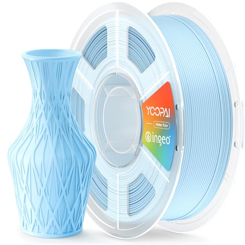 Matte PLA+ Filament 1.75mm, Soft Matte Finish, Reduced Layer Lines - color: Ice Blue