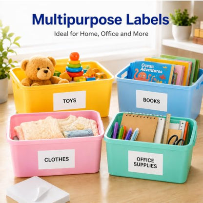 4 x 6 Inch Removable Labels for Storage Bins, 100 Pcs Matte White