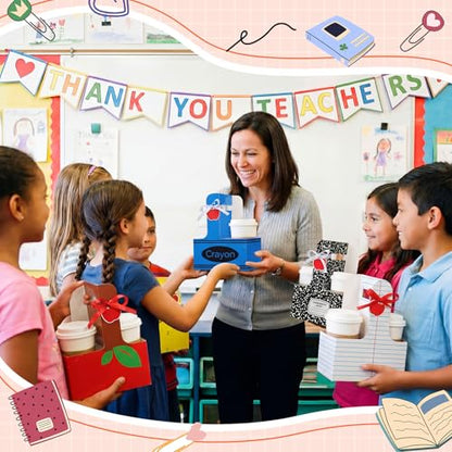 24 Set Back to School Teacher Gift 2 Cup Drink Carrier with Handle - color: Mixed