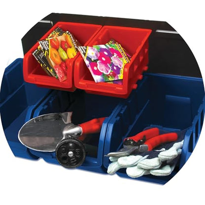 Performance Tool W5195 15pc Storage Bin Set, Great For Organizing Home, Office or Workshop - style: 15pc - Red & Blue Bins Only