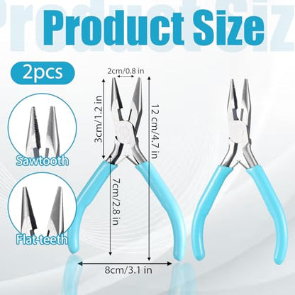 2 PCS Mini Pliers, 4.5 Inch Pliers for Jewelry Making