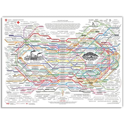 Generic The Healing Web Poster - Natural Remedies Chart 12x18inch-Unframed - size: 12x18 inch-Unframed