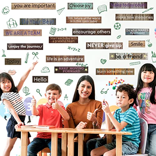 Hotop 42 Pcs Growth Mindset Inspirational Posters Banners Motivational Posters for Classroom Bulletin Board Decor Home Classroom Motivational Gallery Teacher Door Signs(Farmhouse Style) - style: Farmhouse Style