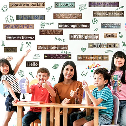 Hotop 42 Pcs Growth Mindset Inspirational Posters Banners Motivational Posters for Classroom Bulletin Board Decor Home Classroom Motivational Gallery Teacher Door Signs(Farmhouse Style) - style: Farmhouse Style