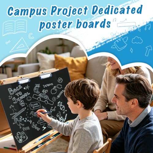 ISAIDNO 4 Pcs Trifold Poster Board, Medium 26 x 17 in, Black Poster Boards - color: Black, size: 26 X 17 inches