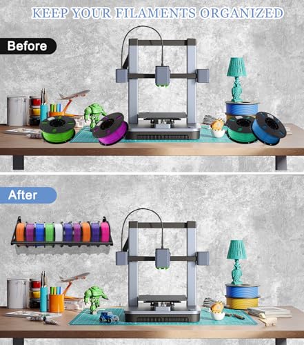 2 Tier Wall Mount Filament Storage Rack Holds 20 Rolls 1KG 3D Printer Spool - color: Small