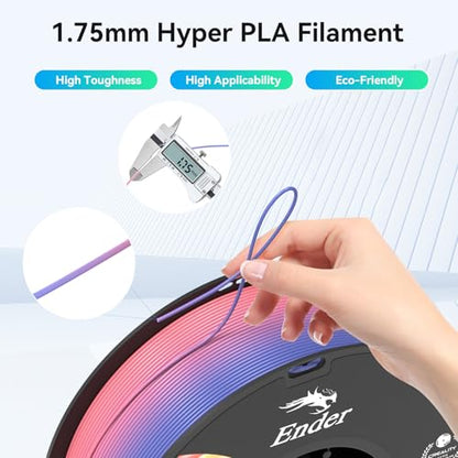 Creality 3D Printer Filament 1.75mm, Rainbow PLA+ Plus Pro Filament Toughness Upgraded, Dimensional Accuracy ±0.02mm, Fit Most 3D Printers, 4 Pack 1kg Spool(2.2lbs), Rainbow - color: Gradient