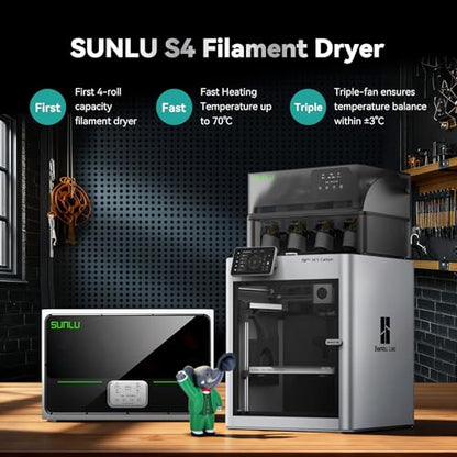 SUNLU Official Filament Dryer S4, for Nylon TPU PLA PETG ABS, (White) - style: Dry Box-S4 FilaDryer White