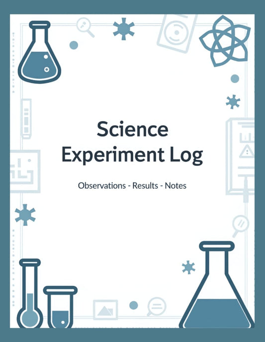 Science Experiment Log: Lab Notebook, With Space for Diagrams | Observations, Results & Notes | 8.5 x 11, 110 pages, Half Lined, Half Blank | Perfect for Students, Homeschooling, Kids and Adults