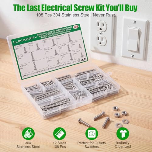 108 Pcs #6-32 Phillips Pan Head Machine Screws Kit, 304 SS - size: SS 108Pcs #6-32（1/4" to 2" ）2 Pan