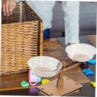 Veemoon 2pcs Wooden Balance Scales for Activities DIY Preschool Science Experiment Balance Board for Creative Measurement Physics Exploration
