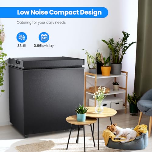 Kismile 2.0 Cubic Feet Chest Freezer, Compact Deep Freezer for Home, Black - color: Black, size: 2.0 Cu.ft