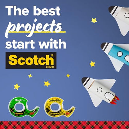 Scotch Double Sided Tape with Tape Dispenser, 0.5 in. x 400 in. - size: 0.5 in x 400 in (2 Rolls)