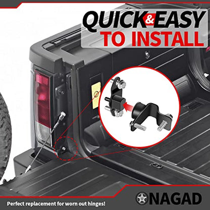 Tailgate Hinge Kit for 1999-2007 Chevy Silverado GMC Sierra 1500 2500 3500 - color: Black