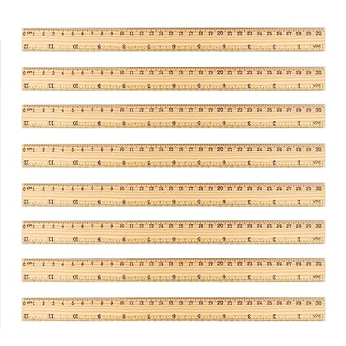 144 Packs Wooden Rulers, 12 Inch Double Sided Wood School Ruler for Home, Student, Office Use, 2 Scale,by,GNIEMCKIN - size: 144 Packs12 Inch
