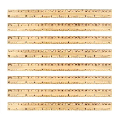 144 Packs Wooden Rulers, 12 Inch Double Sided Wood School Ruler for Home, Student, Office Use, 2 Scale,by,GNIEMCKIN - size: 144 Packs12 Inch