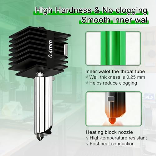 2 Pack A1 Mini & A1 Hotend Kit, 0.4mm Hardened Steel Nozzle