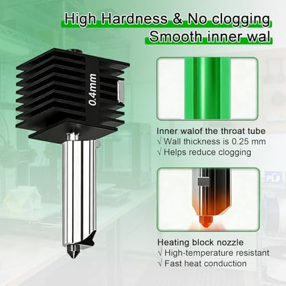 2 Pack A1 Mini & A1 Hotend Kit, 0.4mm Hardened Steel Nozzle