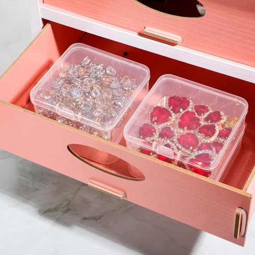 Jetec 18 Pieces Small Clear Plastic Storage Box, 2.9 x 2.9 x 1 Inch - size: 2.9 x 2.9 x 1 Inch