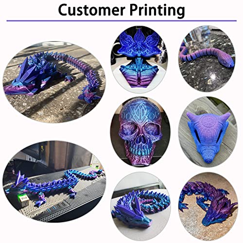 Rainbow PLA 3D Printer Filament, PLA Filament 1.75mm, Shiny Color Change Rainbow PLA Filament, +/- 0.02mm, 3D Printing Filament 1kg/2.2lbs - color: Shiny 3 Color Change