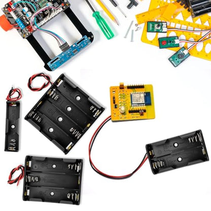 SDTC Tech 4-Pack 1/2/3/4 x AA Battery Holder with Wire Leads - color: 1/2/3/4 Slot Kit