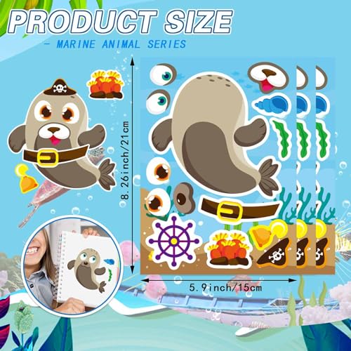 Make Your Own Sea Animals Stickers, Make a Face Stickers - style: Sea Animals