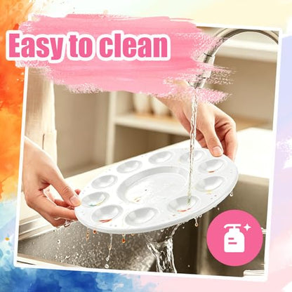 36 Pcs Plastic Paint Tray Palettes, White Mixing Paint Holders for Watercolor & Acrylic, Painting Supplies for Students, Art Class, DIY Crafts, Paint Parties