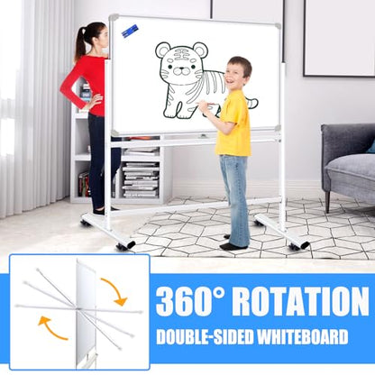 Dry Erase Board with Stand 36"x24" Double-Sided Magnetic Mobile whiteboard - style: Double-sided 36x24 Inches
