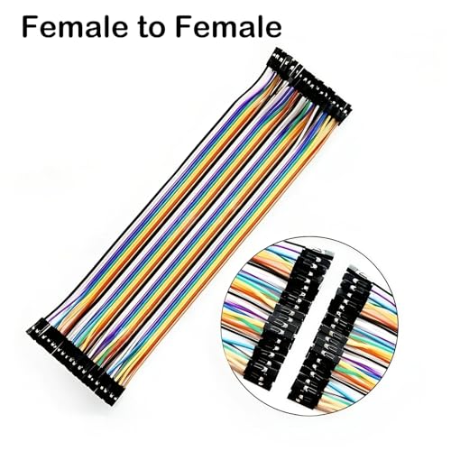 120pcs Dupont Wire 20cm 2.54mm Breadboard Jumper Wires Cable Kit 40pin Male or Female, Dupont Cable for Arduino, Raspberry Pi DIY
