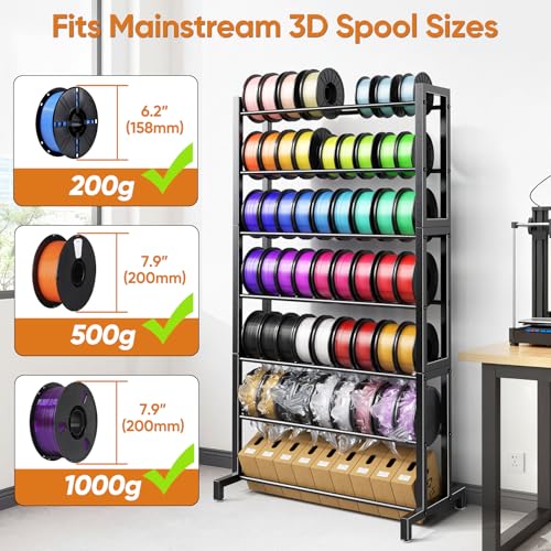 POKIPO 3D Printer Filament Storage Rack 7-Tier, Multi-Layer Filament Rack