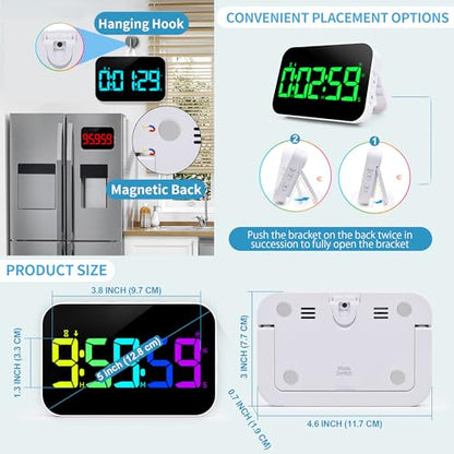 TXL Digital Timer for Classroom, Pomodoro & Kitchen, Rechargeable Magnetic Countdown Timer with Large LED Display, Loud Alarm, 3 Volume Levels, Vibration Mode & 3 Brightness Settings - style: Regular Version