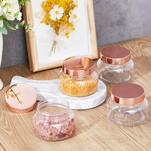 24 Pack Plastic Cosmetic Jars with Lids Label, 8 oz, Rose Gold - color: Rose Gold, size: 8 oz