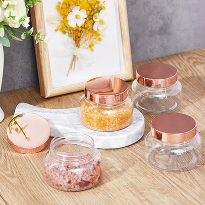 24 Pack Plastic Cosmetic Jars with Lids Label, 8 oz, Rose Gold - color: Rose Gold, size: 8 oz
