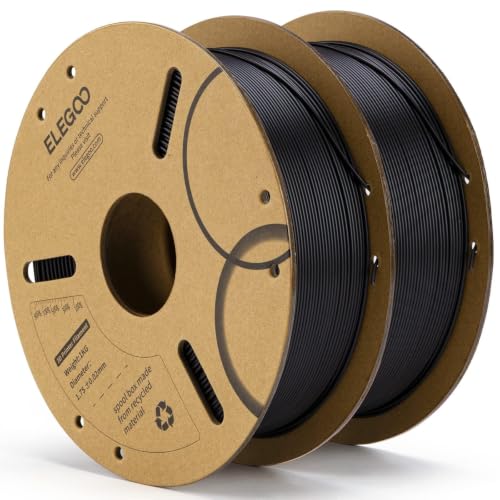 ELEGOO PLA 3D Printer Filament 1.75mm Black 2KG - color: 2*1kg Black, size: 2kg