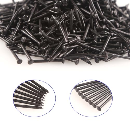 newlng 500PCS Small Nail Round Head Tiny Nails String Art Nails Hand-Made Hardware Accessories Fasteners Mini Nail 1.5mm X 20mm/0.06"X0.8"(DXL) Black - color: Black1.5*20mm
