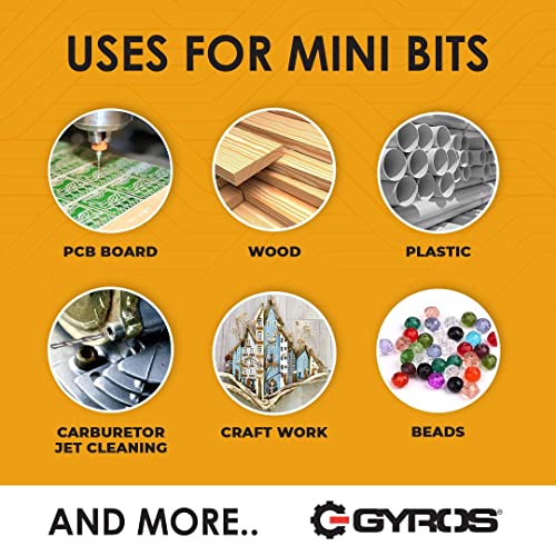 GYROS 11 PCS Mini Twist Drill Bit Set #50 to #60 w/Dome Storage Case, Carbon Steel Wire Gauge Micro Drill Bits for Jewelry, Plastic, & Soft Metal | Small Drill Bits for Pin Vise & Rotary Tool - size: Carbon Steel #50-60