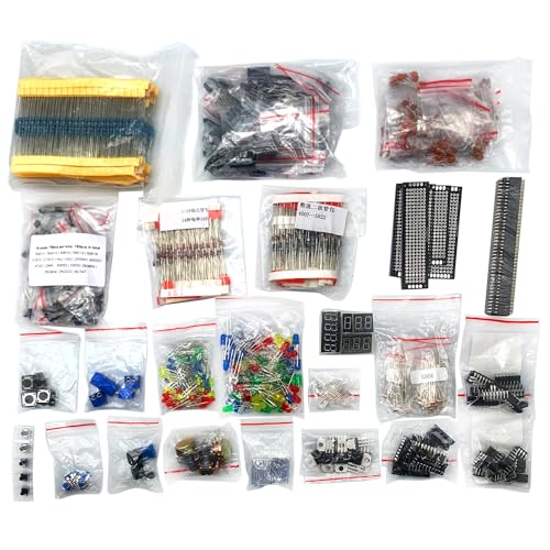 Electronic Component Kit Total 2050 Pcs, LED Diodes, Resistors, Electrolytic Capacitor Package, Common Diodes, Ceramic Capacitors, Digital Tube,Common Transistor,Integrated Circuit Assortment Box