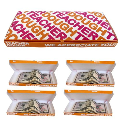 4-Pack Teacher Appreciation Gift Boxes – Funny Teacher Dough Money Holder – Gift Card Envelopes for End of Year, Back to School, Christmas – Teacher Thank You Gift from Students, Parents or PTO - color: 4 Pack Teacher1