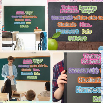 AmazingSpark 12 Pcs Classroom Schedule Magnets Learning Target Magnets Set - style: Vivid