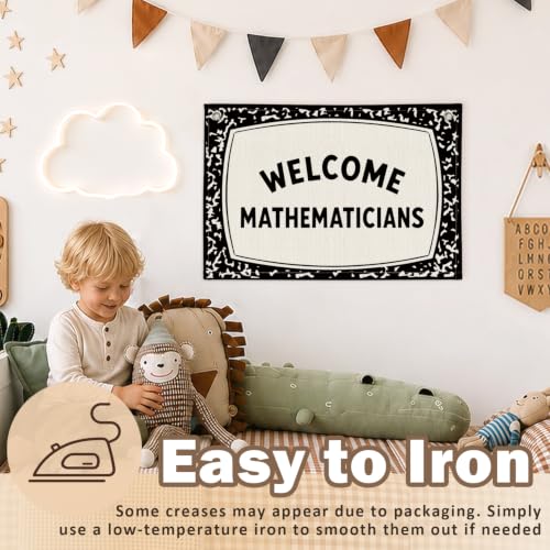 Math Classroom Decor Canvas Wall Hanging Banner - color: 04-Welcome Mathematicians - Composition Notebook