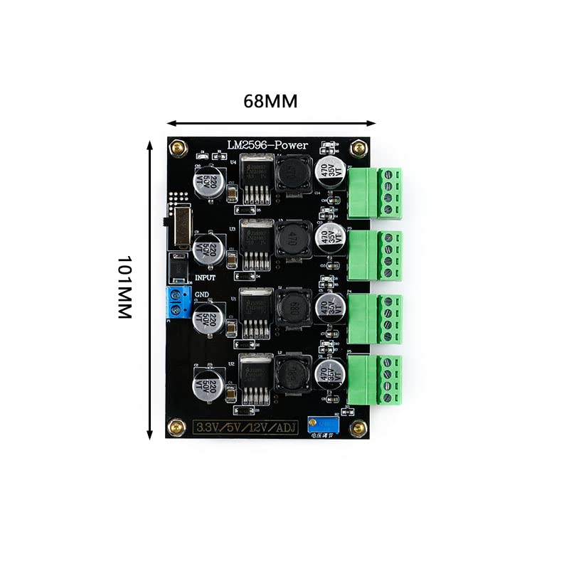 LM2596 Multi-Channel Switching Power Supply Module 3.3V/5V/12V/ADJ Adjustable Voltage Output Buck Converter DC-DC Step-Down Power Supply
