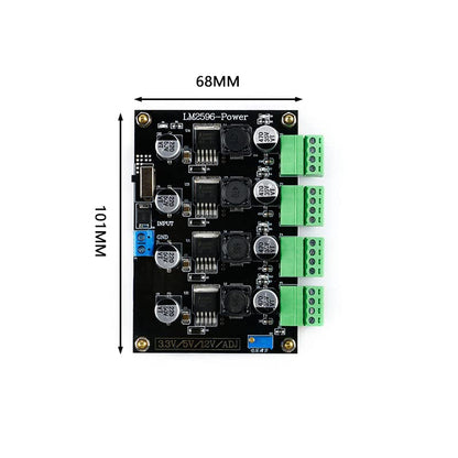 LM2596 Multi-Channel Switching Power Supply Module 3.3V/5V/12V/ADJ Adjustable Voltage Output Buck Converter DC-DC Step-Down Power Supply