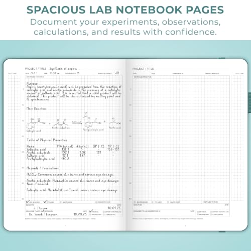 Clever Fox Laboratory Notebook, Lab Notebook, Chemistry Research, Dark Teal - color: Dark Teal