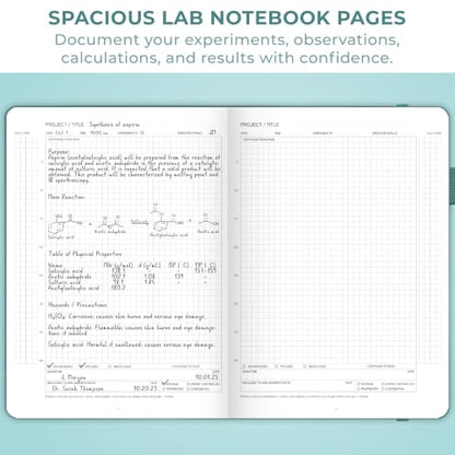 Clever Fox Laboratory Notebook, Lab Notebook, Chemistry Research, Dark Teal - color: Dark Teal
