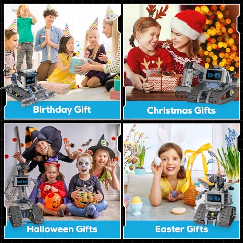 Robot Building Kit with Remote Control STEM Gift for Boys Age 6+ | Birthday Gift for Boys Girls Ages 6+ | 352PCS 5-in-1 Robot | APP + Remote | STEM Robotic Toys | Rechargeable |Educational - style: K96170