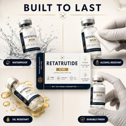 Personalized Waterproof Labels for 3mL & 5mL Laboratory Vials Bottles