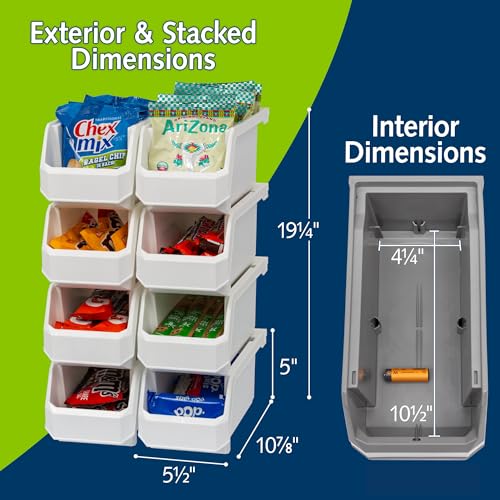 ReadySpace Medium Stackable Plastic Storage Bins, 8-Pack, White - color: White, size: Medium, 8-Pack