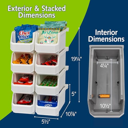 ReadySpace Medium Stackable Plastic Storage Bins, 8-Pack, White - color: White, size: Medium, 8-Pack